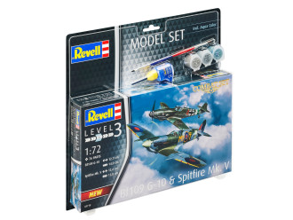 1/72 Model Set Combat Set Bf109G-10 & Spit. Mk.V
